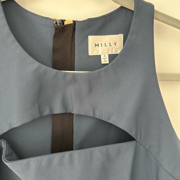 Milly navy body con dress with gold zipper - Picture 7 of 7